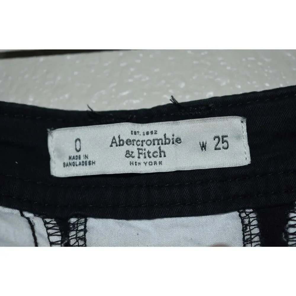 Abercrombie & Fitch Black Khaki Shorts Size 0/25